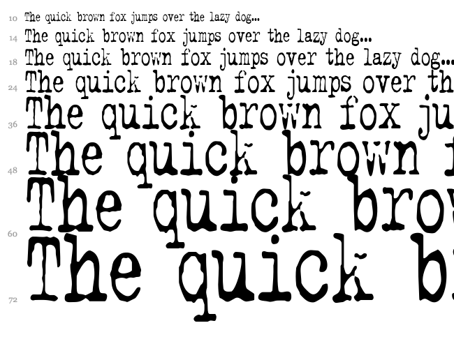 The X-Files font waterfall